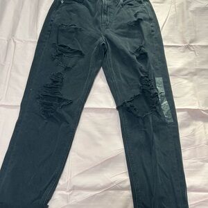 Women's Black Distressed Jeans